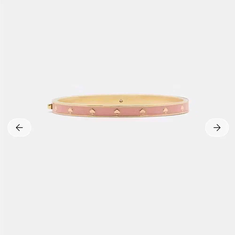 Kate spade spot the spade bangle bracelet gold pink 🩷♠️ - Picture 10 of 11